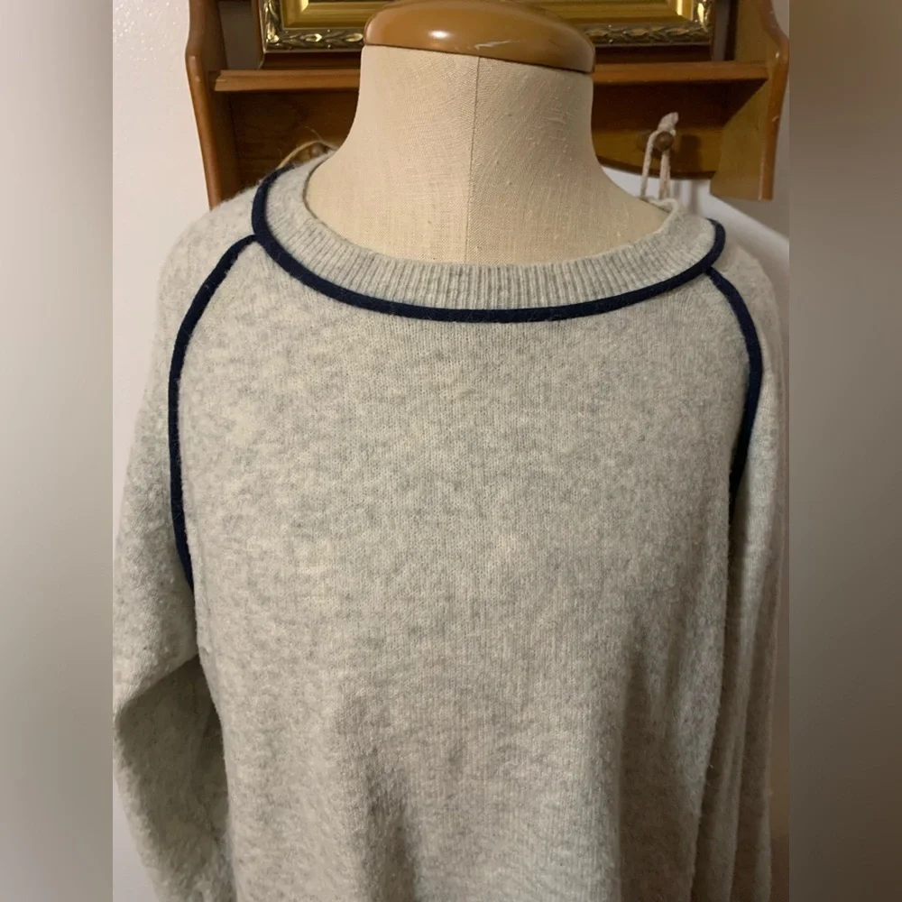 J. Crew Tipped Raglan Warm Wool Alpaca Blend Sweater XL